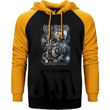 Z zepplin Iced Earth Sarı Renk Reglan Kol Kapşonlu Sweatshirt
