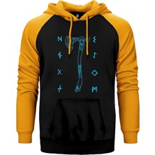 Z zepplin God Of War Ragnarok Kratos Baltası Sarı Renk Reglan Kol Kapşonlu Sweatshirt