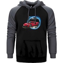 Z zepplin Asphalt 9 Legends 3D Car Gri Renk Reglan Kol Kapşonlu Sweatshirt