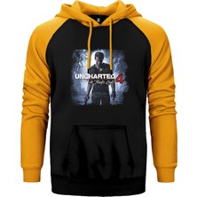 Z zepplin Uncharted 4 Nathan Drake Poster Sarı Renk Reglan Kol Kapşonlu Sweatshirt