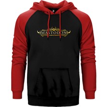 Z zepplin Mastodon Logo Kırmızı Renk Reglan Kol Kapşonlu Sweatshirt