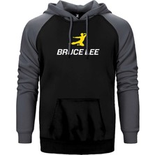 Z zepplin Bruce Lee Yellow Man Gri Renk Reglan Kol Kapşonlu Sweatshirt