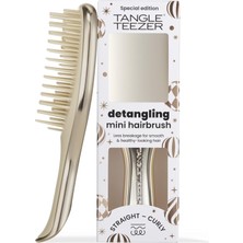 Str Store Mini Ultimate Detangler Chrome Saç Açıcı Fırça Islak ve Kuru Saçlar Için Champagne Gold Patentli Çift Katmanlı Diş Teknolojisi Seyahat Boyu