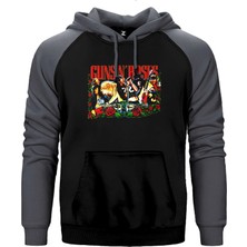 Z zepplin Guns N Roses Grup Konser Gri Renk Reglan Kol Kapşonlu Sweatshirt