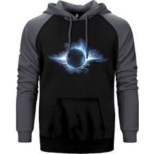 Z zepplin Planet Charged With Blue Energy Gri Renk Reglan Kol Kapşonlu Sweatshirt