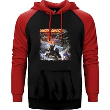Z zepplin Amon Amarth Twilight of the Thunder God Kırmızı Renk Reglan Kol Kapşonlu Sweatshirt