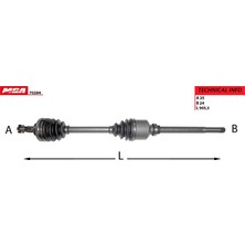 Mga Aks Aks Sağ ( Peugeot 406 2.0 Abs 48D 00 EW10J4 ) MGA-70284