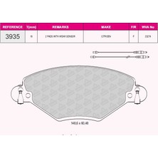 Grap Fren Balatası C5 00> 1.6 Hdı 1.8 16V 2.0 16V - 93935