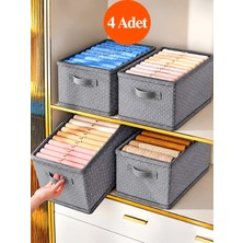 Esmana Living 4 Adet Desenli - Dolap Içi Düzenleyici, Raf Düzenleyici Katlanabilir Kıyafet Saklama Kutusu 45X25X20CM