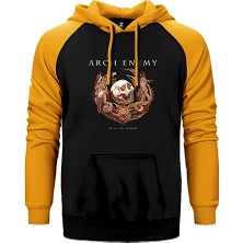 Z zepplin Arch Enemy Will To Power Sarı Renk Reglan Kol Kapşonlu Sweatshirt