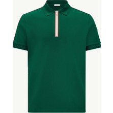 Moncler Üç Renkli Trim Pamuklu Pike Polo Yaka Tişört