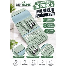 Deyhome Çantalı Seyahat Tipi 16 Parça Manikür Pedikür Seti Tırnak Bakım Seti El Ayak Bakım Kiti