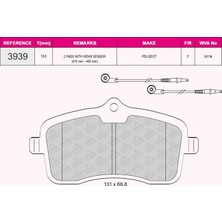 Grap Ön Fren Balatası P407 1,6hdı 110 Fap,1,8 2,0 2,0 Hdı 135 Fap 04>fıslı - 93939