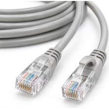 Cat6 Ethernet Kablosu 2 Metre RJ45 Internet Kablosu Modem Pc Bilgisayar Laptop Ps5 Oyun Konsolu Router Switch Ağ Lan Network Patch Kablo Gri (25 Metre)