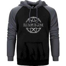 Z zepplin Slipknot All Hope Is Gone Gri Renk Reglan Kol Kapşonlu Sweatshirt