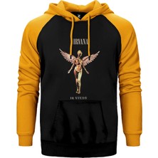 Z zepplin Nirvana In Utero Çift Renk Reglan Kol Sweatshirt / Hoodie