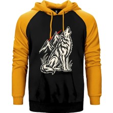Z zepplin Zirveye Uluyan Bozkurt Sarı Renk Reglan Kol Kapşonlu Sweatshirt