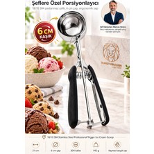 Creatividad Solutions 6 cm Yuvalı Mekanizmalı Dondurma Kaşığı 304 Paslanmaz Çelik Profesyonel Helva Kurabiye Porsiyonlayıcı 723665