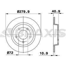 Braxis Braxıs Arka Fren Dısk Aynası Duz Mazda Iıı 2.0 03> 07 Mazda 5 V CR19 1.8 2.0 2.0cd 05> 280×5