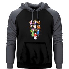 Z zepplin Goose Goose Duck Karakter Gri Renk Reglan Kol Kapşonlu Sweatshirt