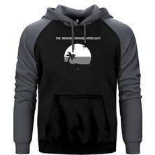 Z zepplin The Neighbourhood Wiped Out Gri Renk Reglan Kol Kapşonlu Sweatshirt