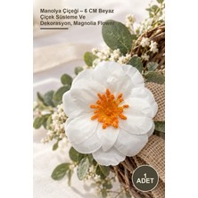 Yenilig 1 Adet Manolya Çiçeği – 6 cm Beyaz Çiçek Süsleme ve Dekorasyon, Magnolia Flower
