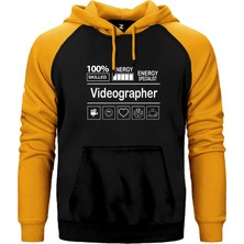Z zepplin Videographer Sarı Renk Reglan Kol Kapşonlu Sweatshirt
