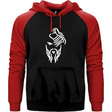 Z zepplin Hayko Cepkin Yeni Logo White Kırmızı Renk Reglan Kol Kapşonlu Sweatshirt