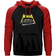 Z zepplin Metallica Tape Kırmızı Renk Reglan Kol Kapşonlu Sweatshirt