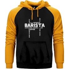 Z zepplin Barista Modern Tasarım Sarı Renk Reglan Kol Kapşonlu Sweatshirt