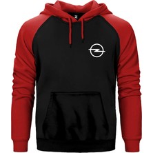 Z zepplin Opel Logo Kırmızı Renk Reglan Kol Kapşonlu Sweatshirt