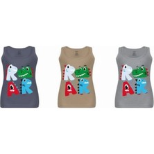 Poli Kids 3 Çift Erkek Çocuk Atlet Boxer Takımı Yumuşak Nefes Alan Günlük Iç Giyim