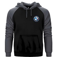Z zepplin Bmw GS Logo Gri Renk Reglan Kol Kapşonlu Sweatshirt
