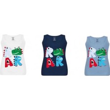 Poli Kids 3 Çift Erkek Çocuk Atlet Boxer Takımı Yumuşak Nefes Alan Günlük Iç Giyim