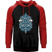 Z zepplin Gözcü Bozkurtlar Kırmızı Renk Reglan Kol Kapşonlu Sweatshirt