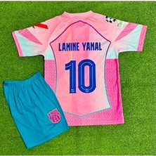 Yeni Sezon 2025/2026 Lamine Yamal 10 Numara Çocuk 2 Li Set Pembe
