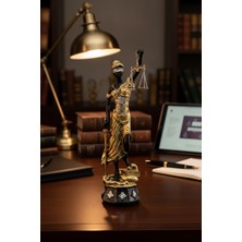 Dekor Kutum Büyük Themis Adalet Heykeli Terazi Kılıç Mais Detaylı Ofis ve Büro Dekorasyon Hediyelik