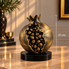 Hancıoğlu Çiftliği Dekoratif Nar Biblosu Gold-Siyah 20 cm – Eskitme Görünümlü Masaüstü Obje