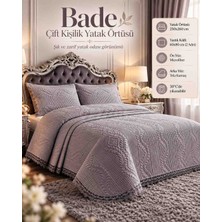Bade Çift Kişilik Yatak Örtüsü Seti 250X260 cm – 2 Yastık Kılıflı Gri