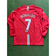 2008 Manchester United Premier Lig Fontlu Uzun Kollu Ronaldo Forması