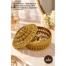 Yenilig 1 Adet Plastik Kutu – Gold Renk 9 cm Saklama Kutusu, Mini Box, Storage Box, Organizer