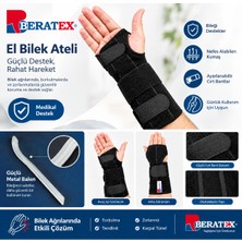 Beratex El Bilek Ateli Çift Taraflı Çelik Destek Bilek Eklem Ağrıları Sağ&sol Uyumlu Ayarlanabilir
