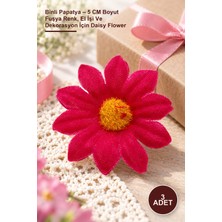 Yenilig 3 Adet Binli Papatya – 5 cm Boyut Fuşya Renk, El Işi ve Dekorasyon Için Daisy Flower