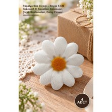 Yenilig 4 Adet Papatya Süs Çiçeği – Beyaz 5 cm Dekoratif El Sanatları Aksesuarı, Çiçek Süslemeleri, Daisy Flower