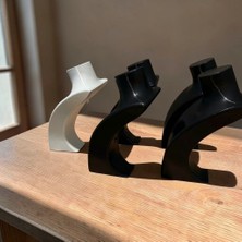 3D Tasarım Boyun Manken Takı Standı(5li Ürün)Siyah/beyaz