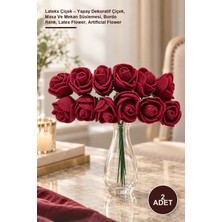 Yenilig 2 Adet Lateks Çiçek – Yapay Dekoratif Çiçek, Masa ve Mekan Süslemesi, Bordo Renk, Latex Flower, Artificial Flower