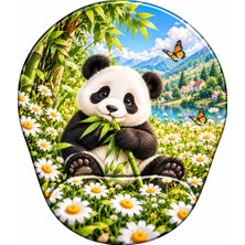 Hamiki Bambu Yiyen Sevimli Panda Bilek Destekli Mouse Pad Ergonomik Kaymaz Taban Mousepad Fare Altlığı