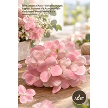 Yenilig 3 Adet Islak Ortanca Kafa – Dekoratif Çiçek Başları Süsleme ve Aranjman Için Hydrangea Head Pembe 6 cm