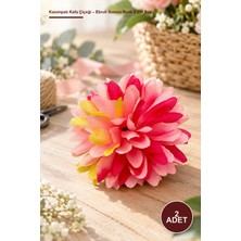 Yenilig 2 Adet Kasımpatı Kafa Çiçeği – Ebruli Somon Renk 8 cm Boy, Dekoratif Çiçek Kafası Hobi ve Aranjman Için Chrysanthemum Head Flower Head