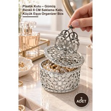 Yenilig 2 Adet Plastik Kutu – Gümüş Renkli 8 cm Saklama Kabı, Küçük Eşya Organizer Box